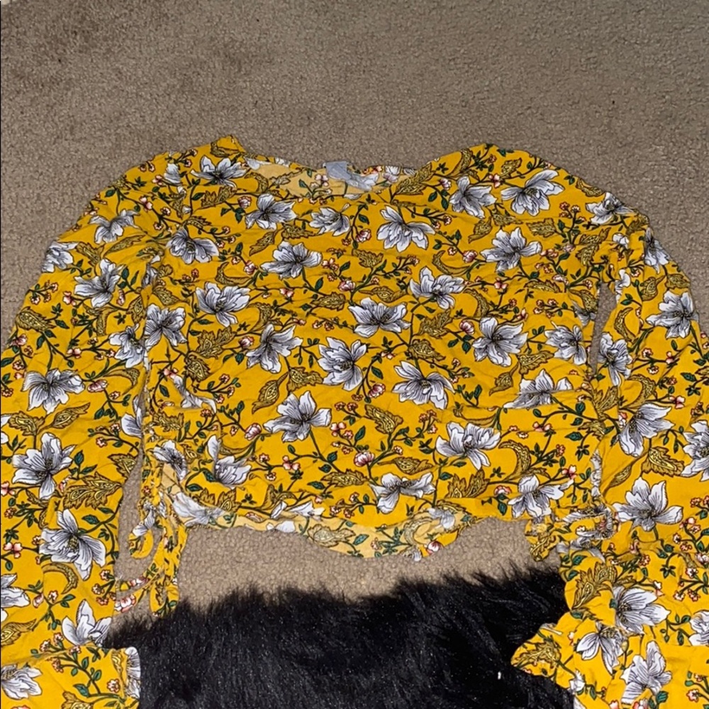 Floral yellow top